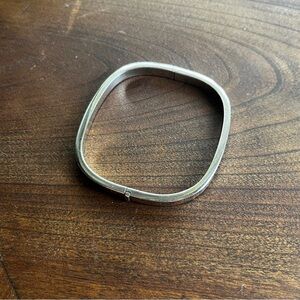 Silver Square Hinged Bangle Bracelet